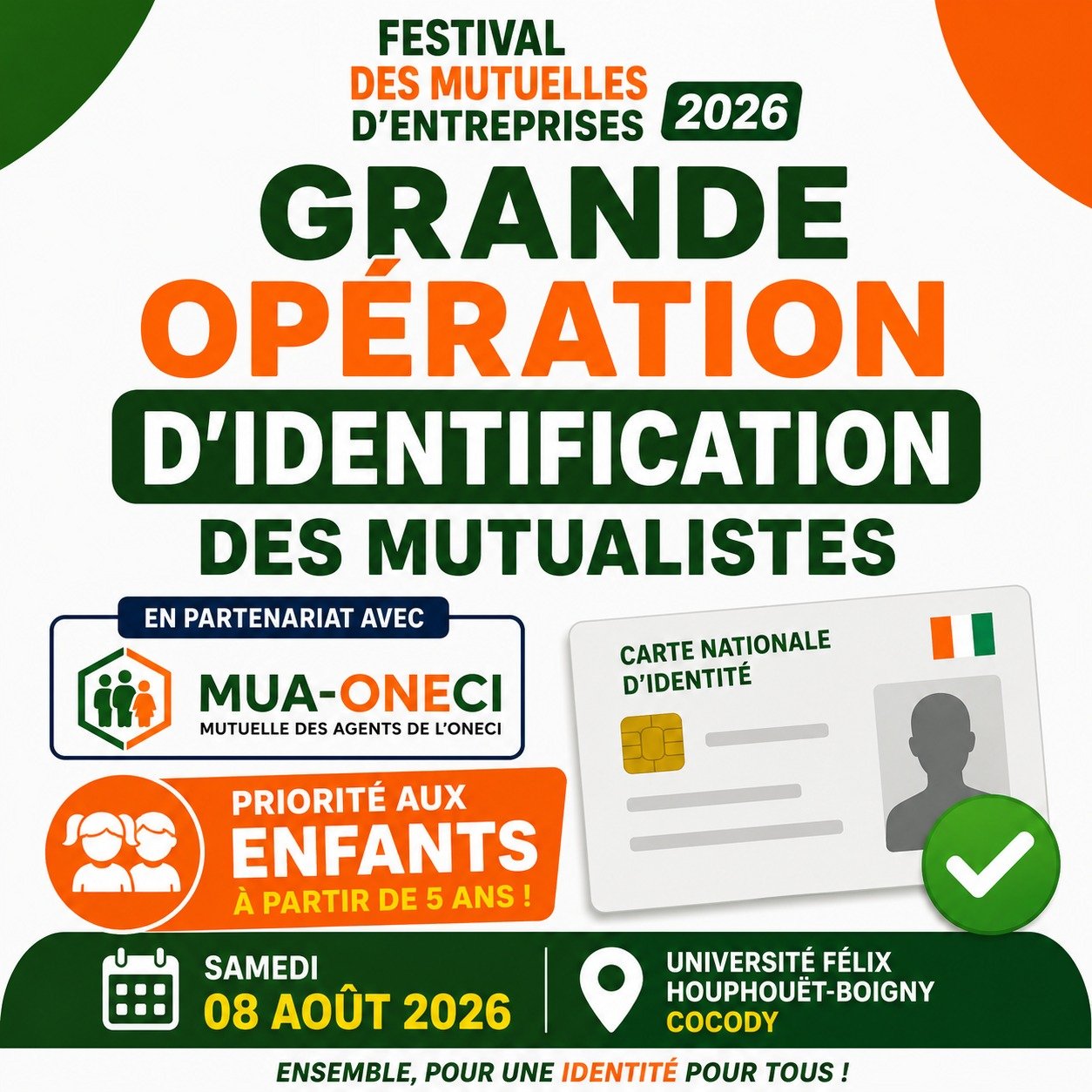 Grande opération d'identification des mutualistes — 08 août 2026